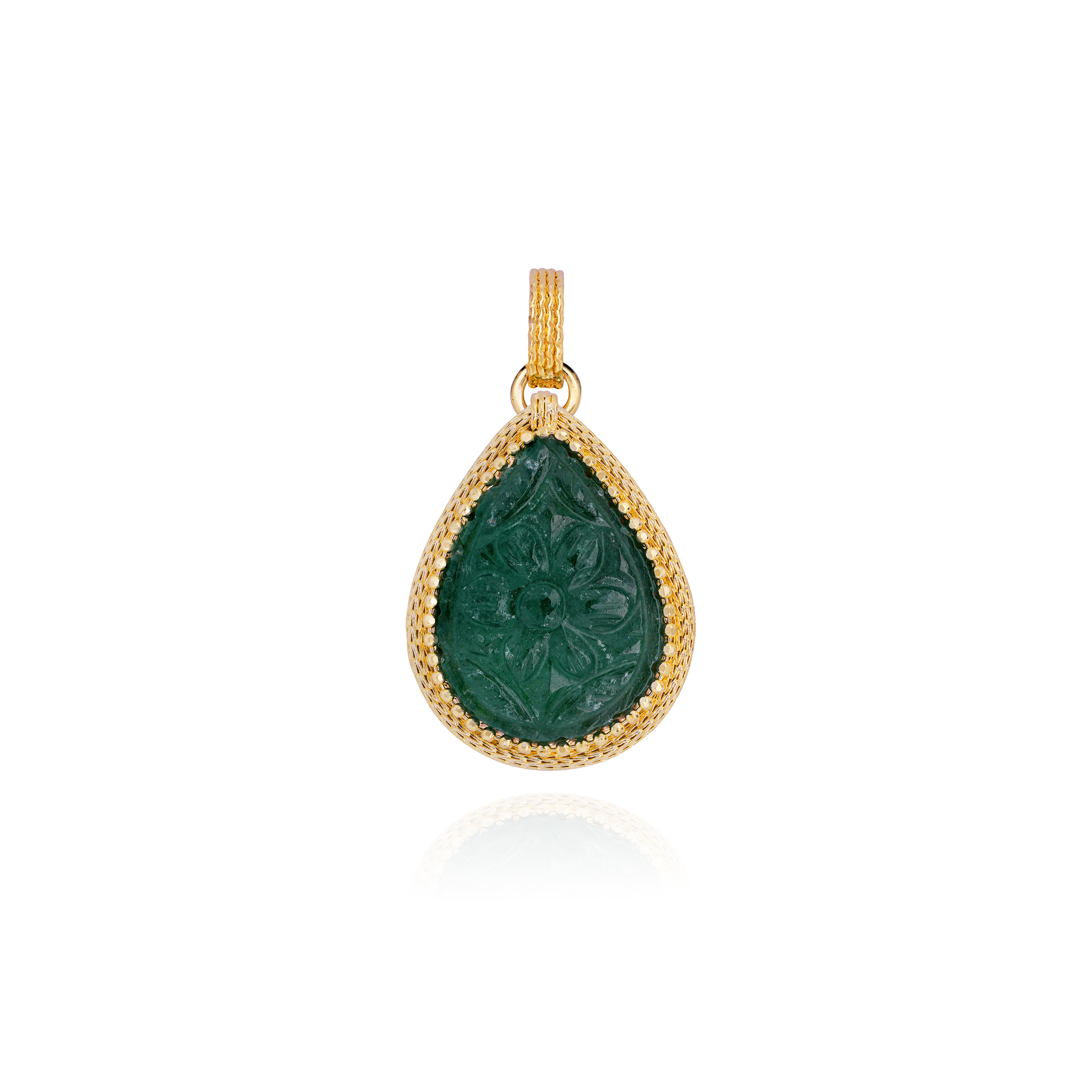 Orsola Carved Green Aventurine Pendant